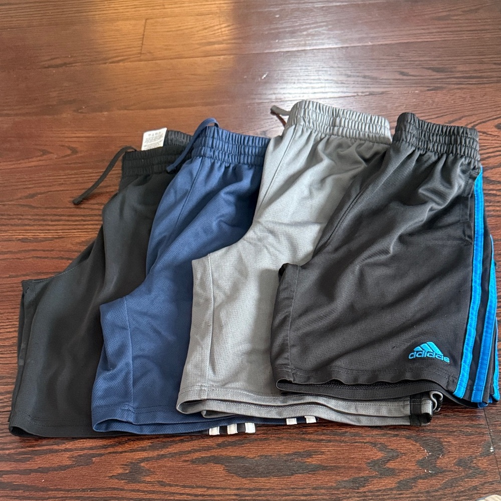 Adidas Kids' Black, Blue, and Gray Shorts Set